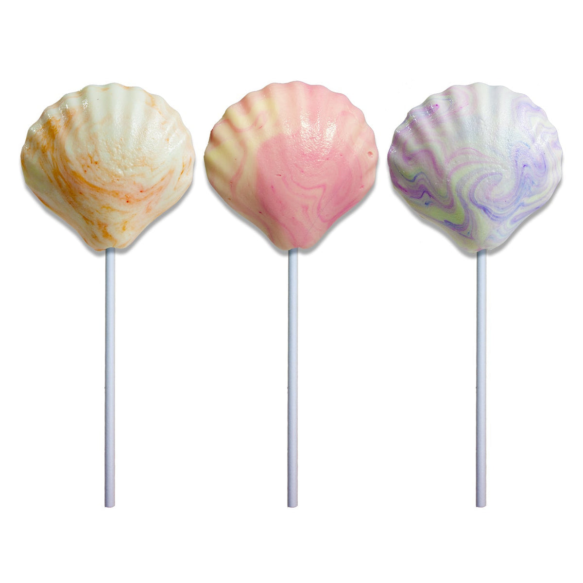 Cream Swirl Seashell Lollipops - Assorted (24ct)