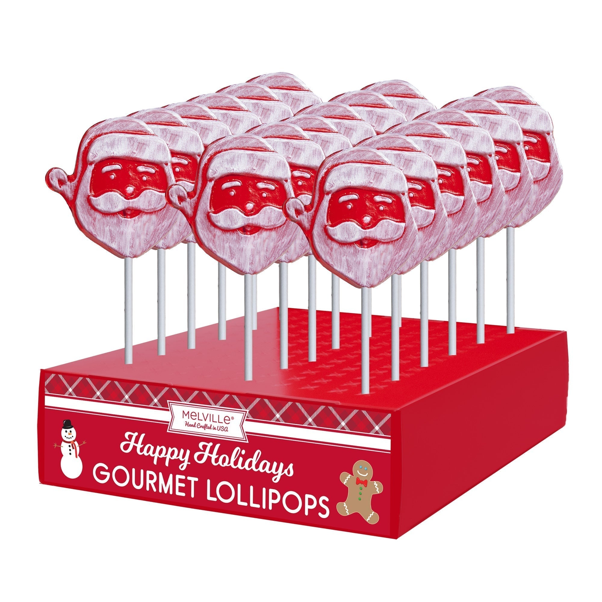 Frosted Santa Face Lollipops by Melville Candy Company