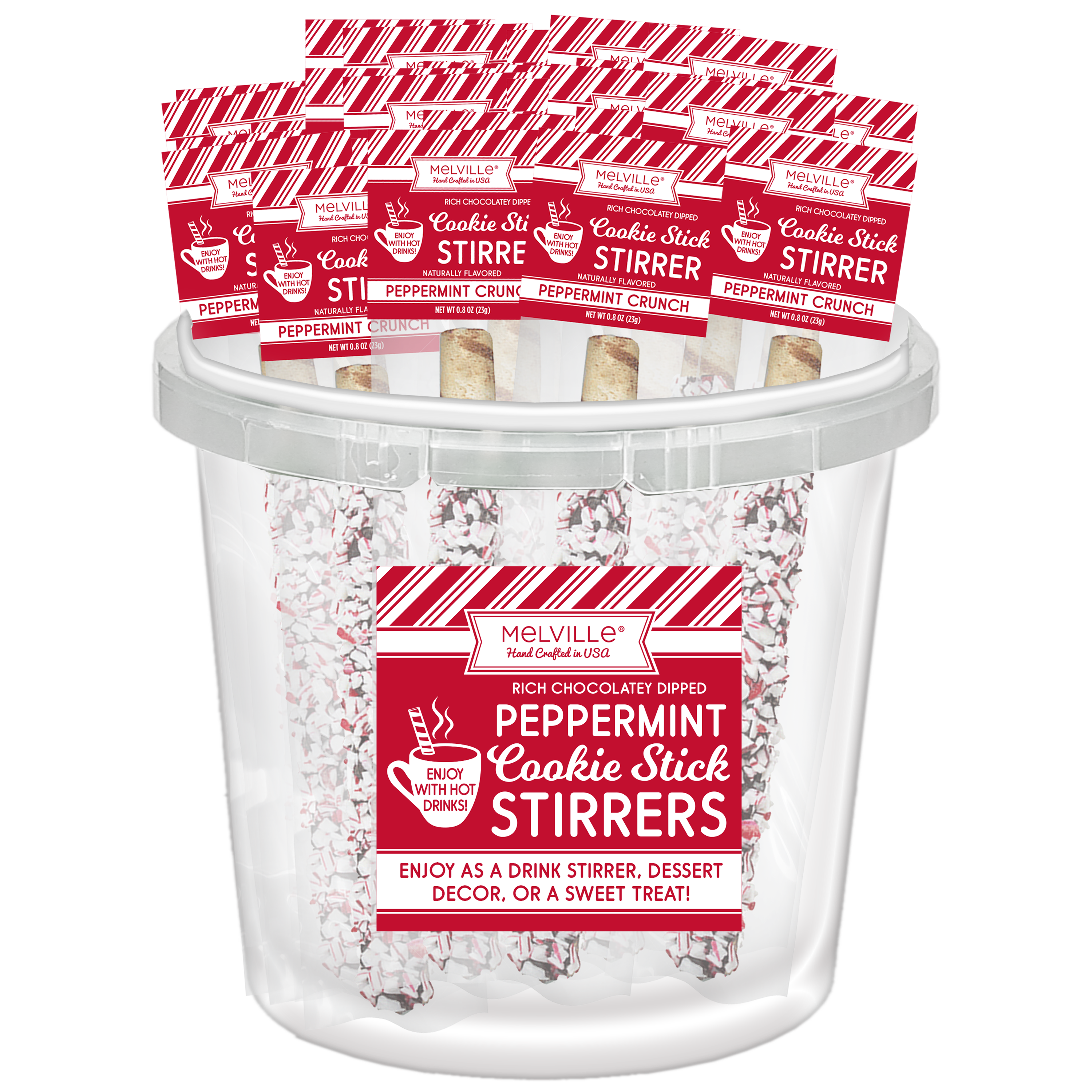Natural Peppermint Cocoa Stirrers – Pink Antlers